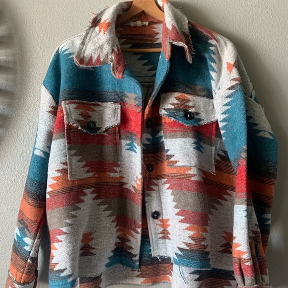 Southwest Aztec Patterned Jacket - Picture 1 of 6